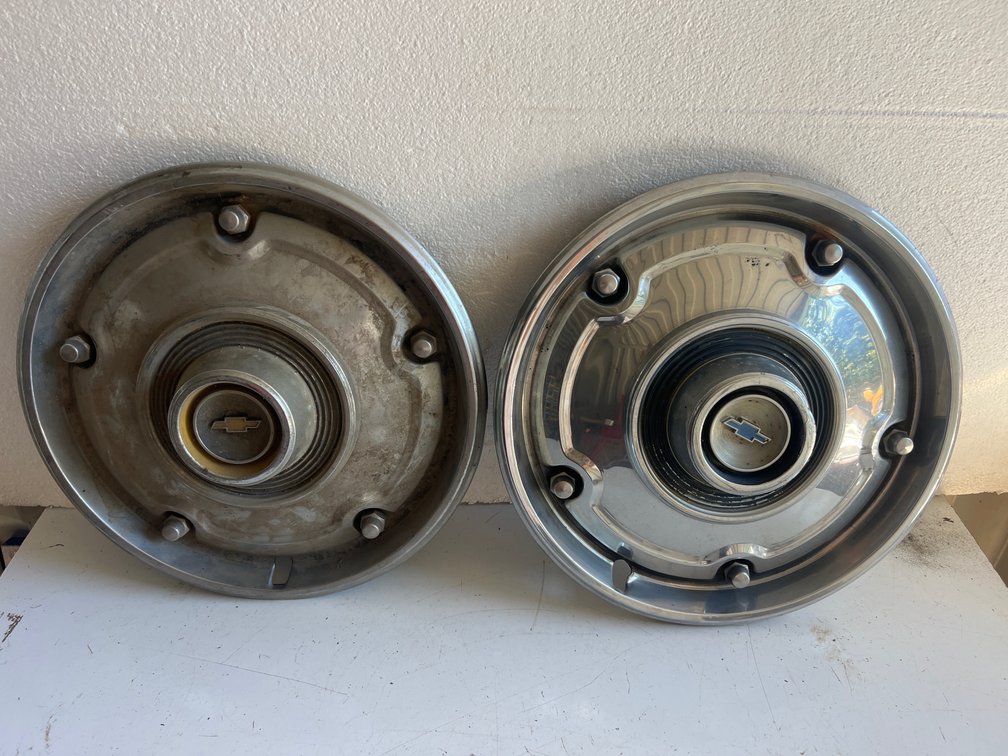 Two Chevrolet Hubcaps