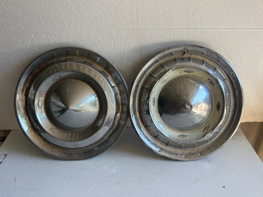 Two Chevrolet Hubcaps