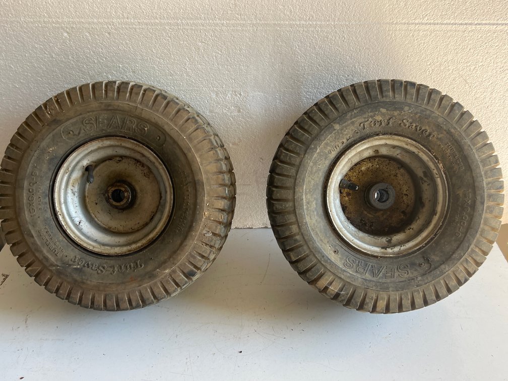 Sears Turf-Saver 15X6.00-6 Tires on Metal Wheels