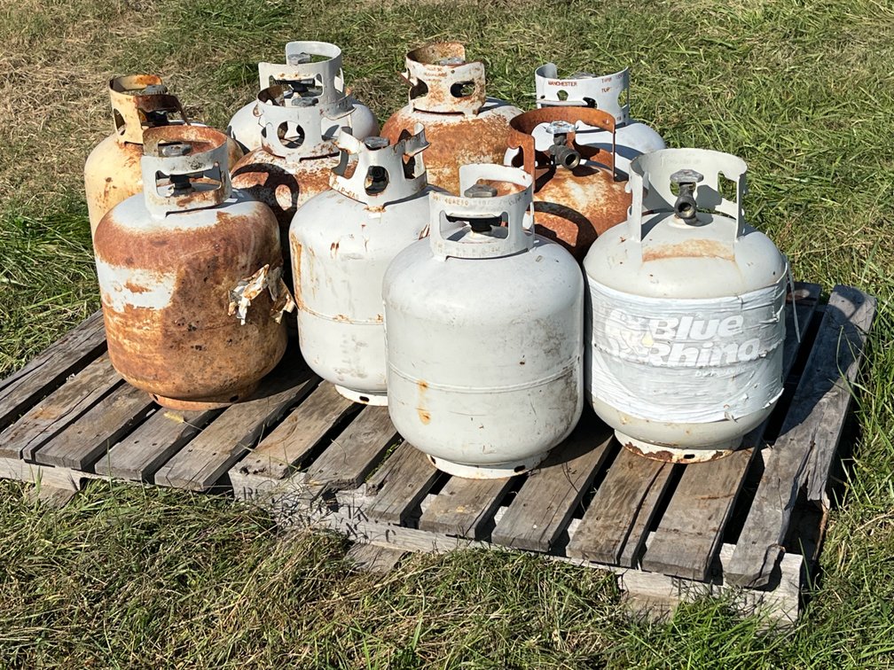 Ten 20 lb Propane Cylinders
