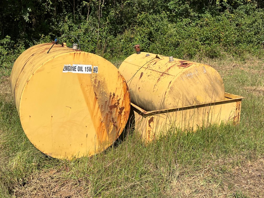 Oil Storage Tanks with Containment Basin