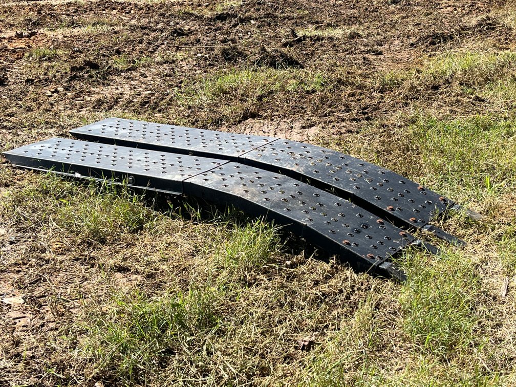 Pair of Arched Black Metal Loading Ramps