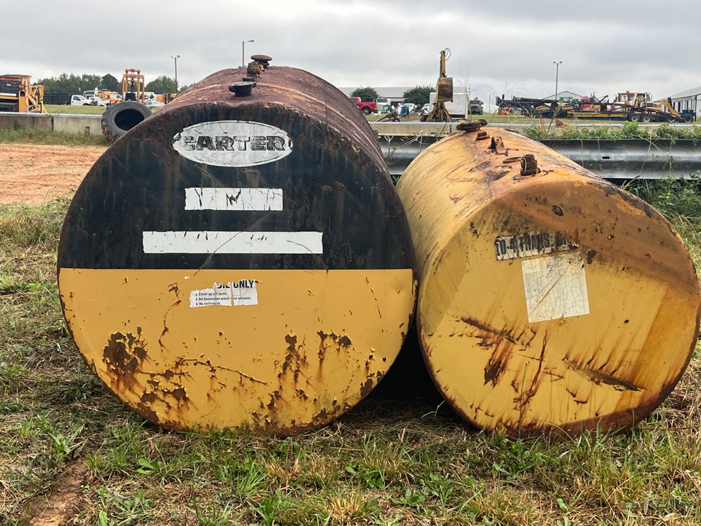 Two Horizontal Oil Storage Tanks