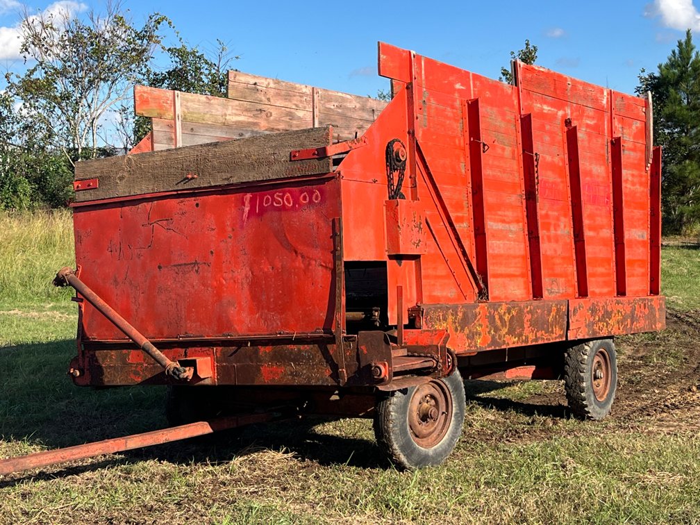 Wooden-Sided Forage Wagon on Running Gear