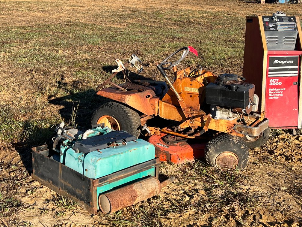 Refrigerant Recovery Center, Riding Mower, and Generator