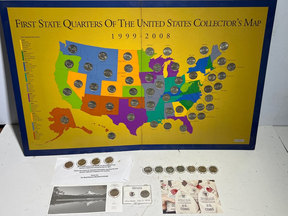 State Quarters Collector Map and Commemorative Quarters