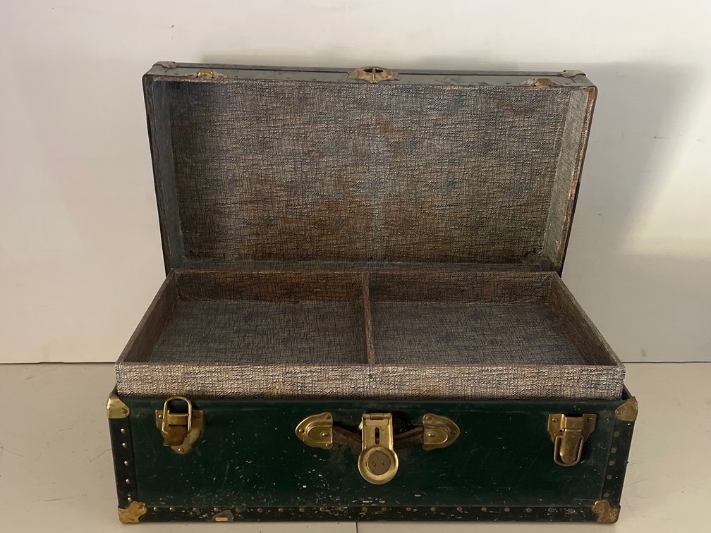 Long Dark Green Trunk with Removable Interior Tray