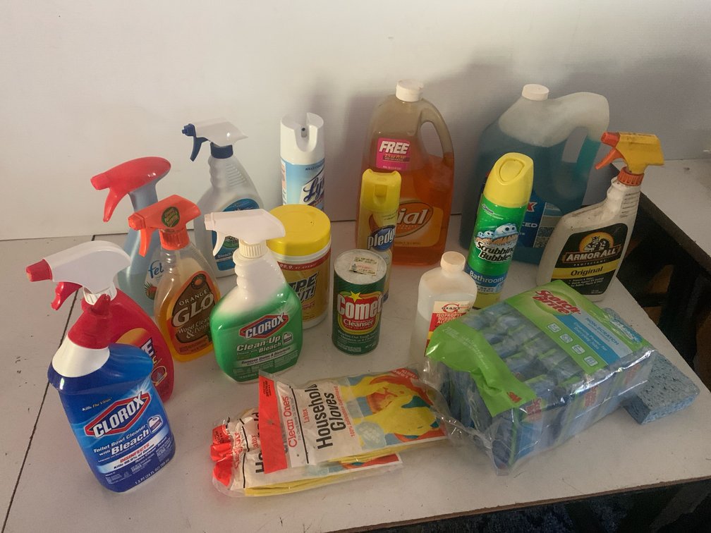 Household Cleaning Supplies, Sponges, Latex Gloves, and More
