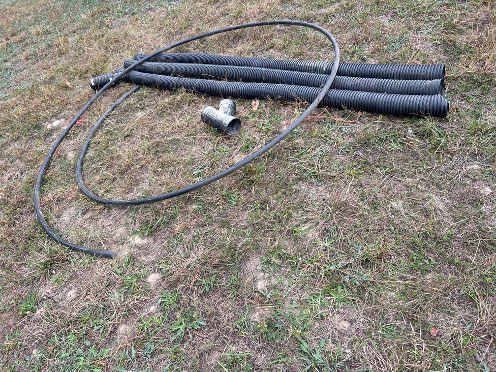 Corrugated Drainage Pipe, Wye Fitting, and Polyethylene Pipe