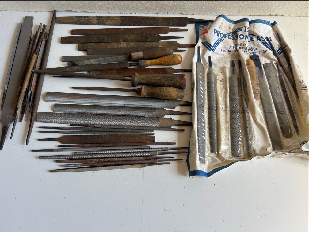 Steel Hand Files, Rasps, and Roll-Up Storage Pouch