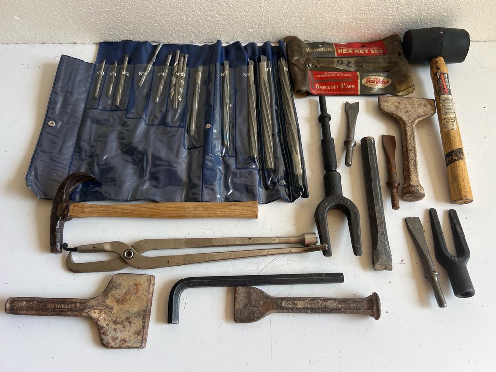 Chisels, Hammers, Hex Key Set, Reamers, and More