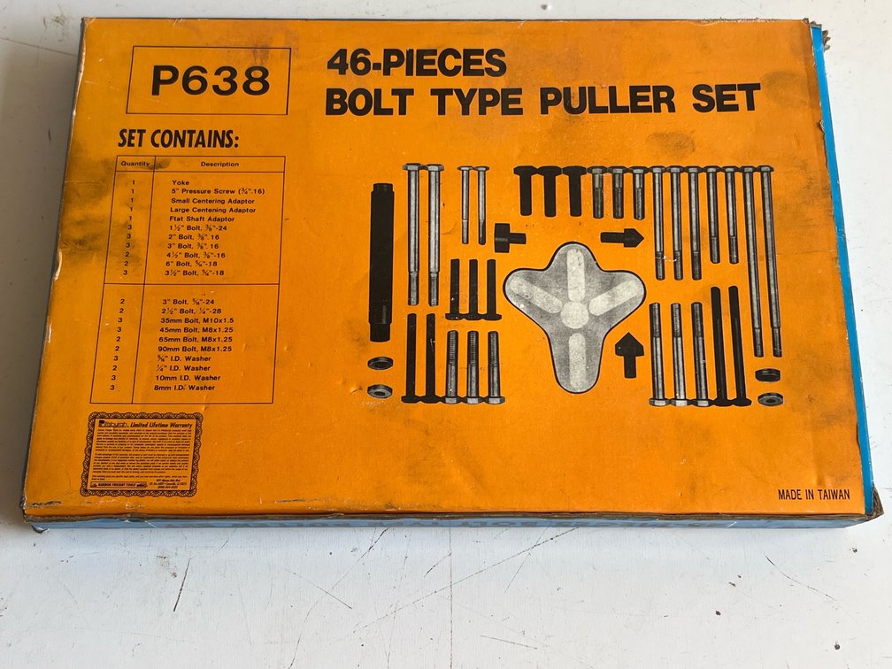Pittsburgh P638 Bolt Type Puller Set