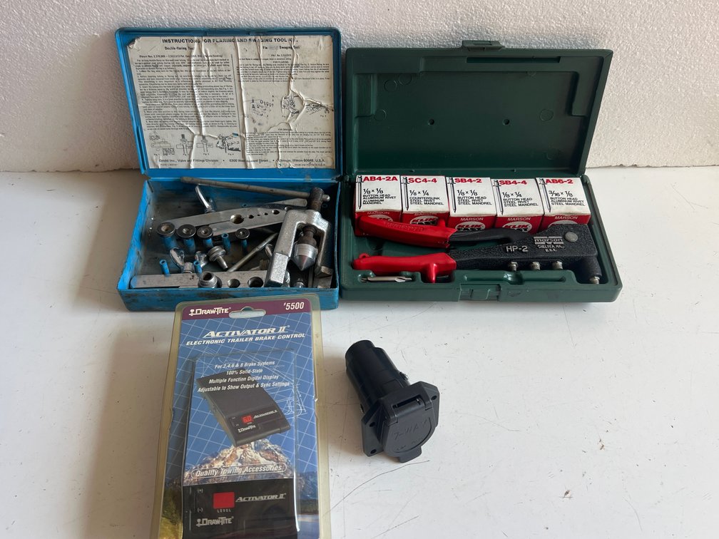 Flaring Tool Set, Hand Riveter, and Trailer Brake Controller