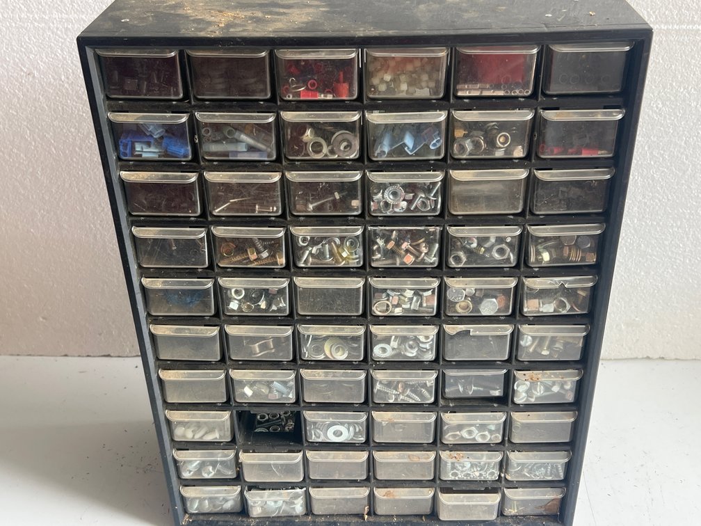 Multi-Drawer Parts Organizer Cabinet with Hardware