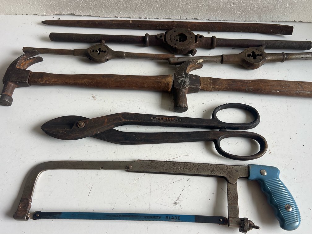 Hacksaw, Tin Snips, Claw Hammers, Die Stocks, and More