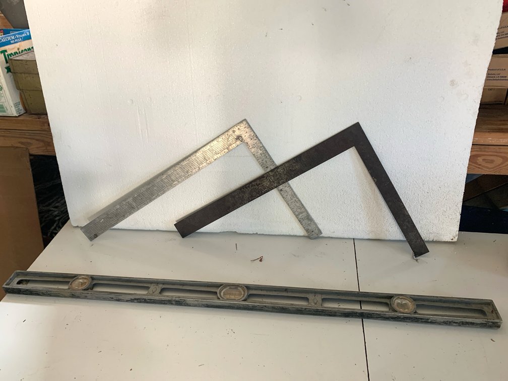 Framing Squares and Cast Metal Spirit Level