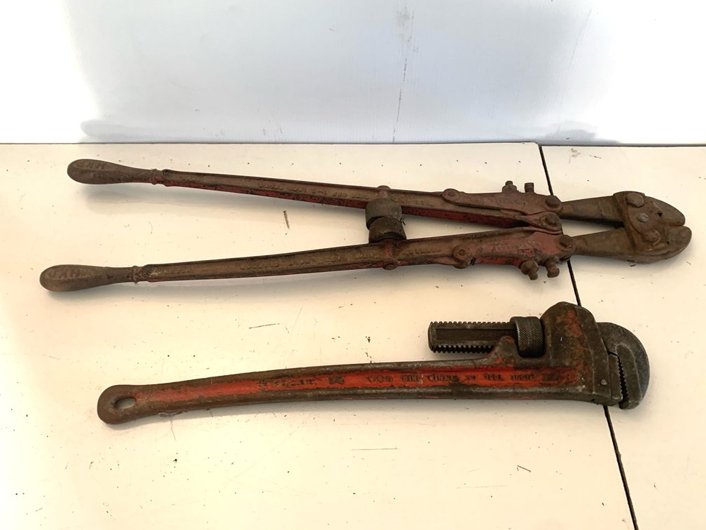Ridge Tool Co. Pipe Wrench and H.K. Porter Bolt Cutters
