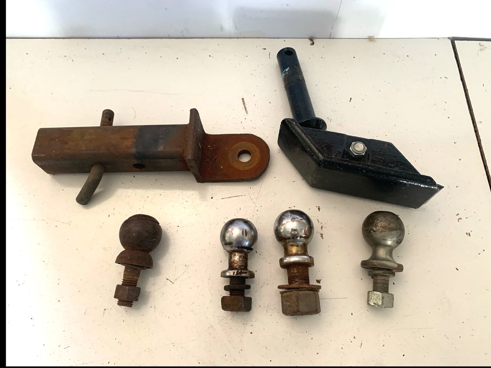 Trailer Hitch Ball Mount, Hitch Balls, and Skid Shoe Assembly