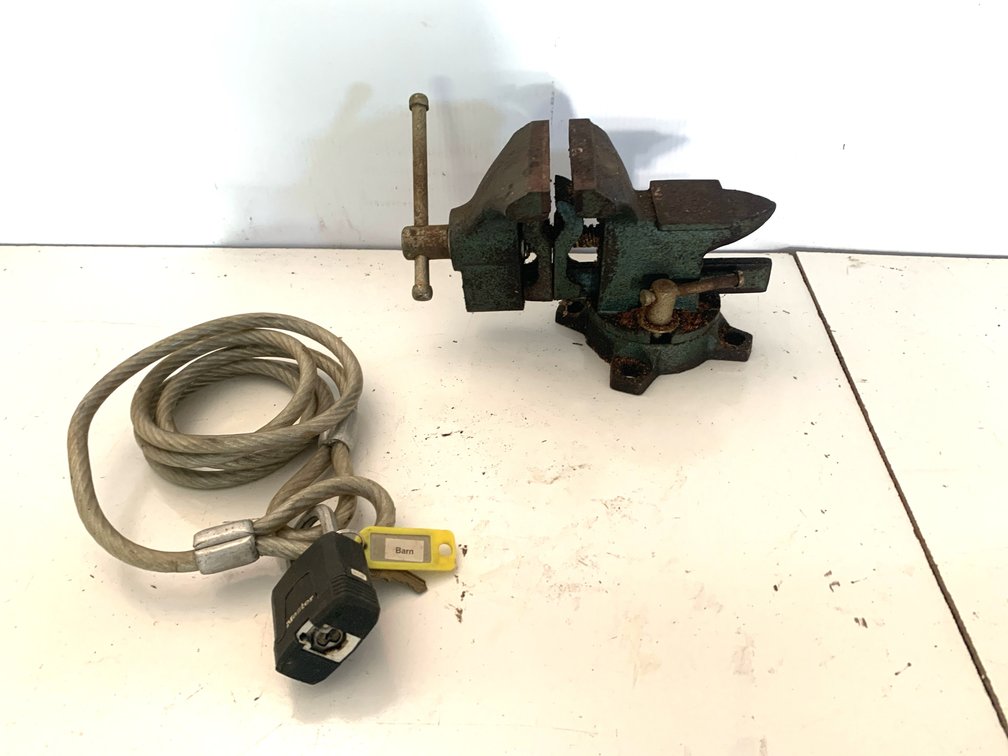 Swivel-Base Bench Vise and Master Security Cable