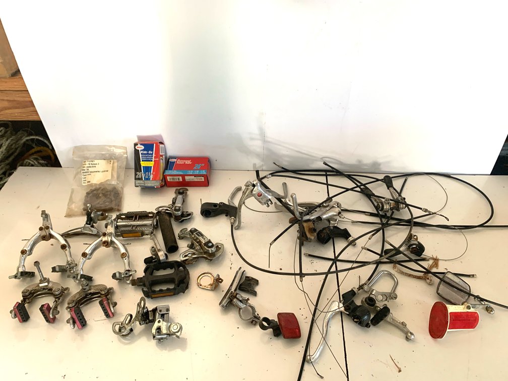 Assorted Bicycle Components and Accessories Lot