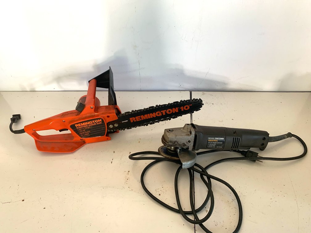 Remington Electric Chain Saw & Sears Craftsman Angle Grinder