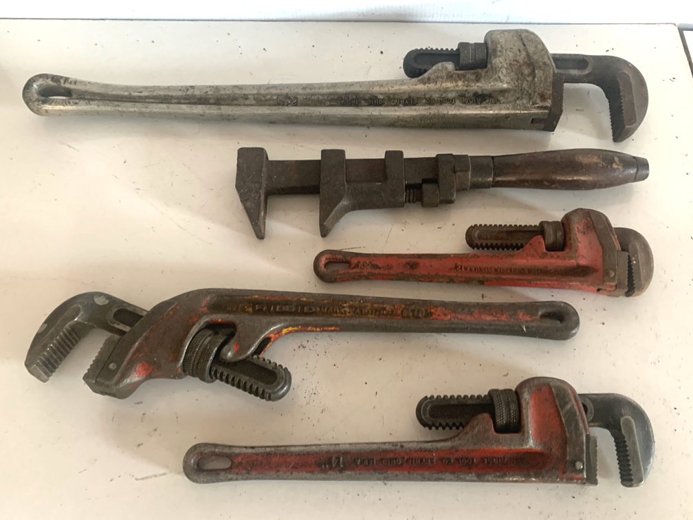 RIDGID Pipe Wrenches and Antique Monkey Wrench
