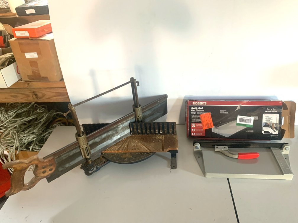 Stanley Manual Miter Box and Roberts Vinyl Tile Cutter