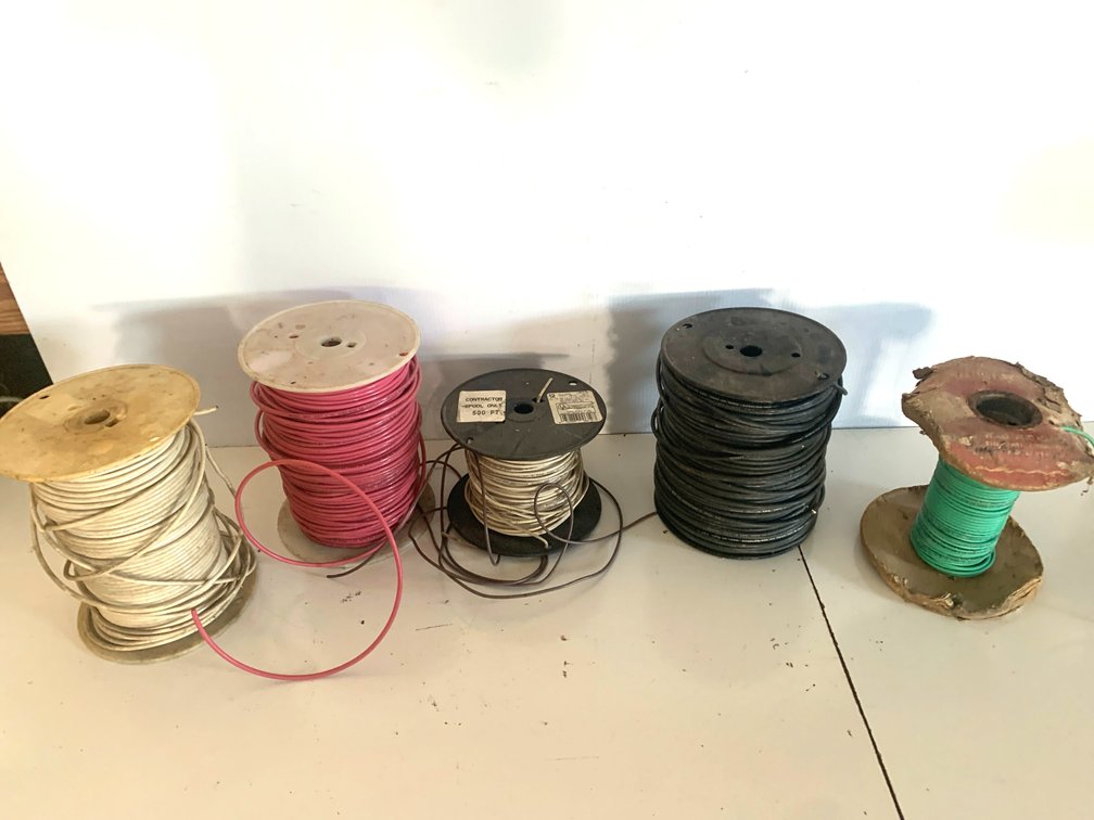 Assorted THHN and THWN Electrical Building Wire Spools
