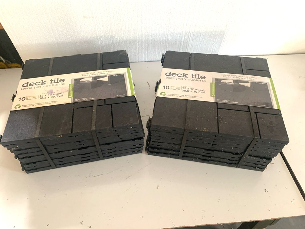 Interlocking Slate Deck Tiles, 12 x 12 In (2 Packs of 10)