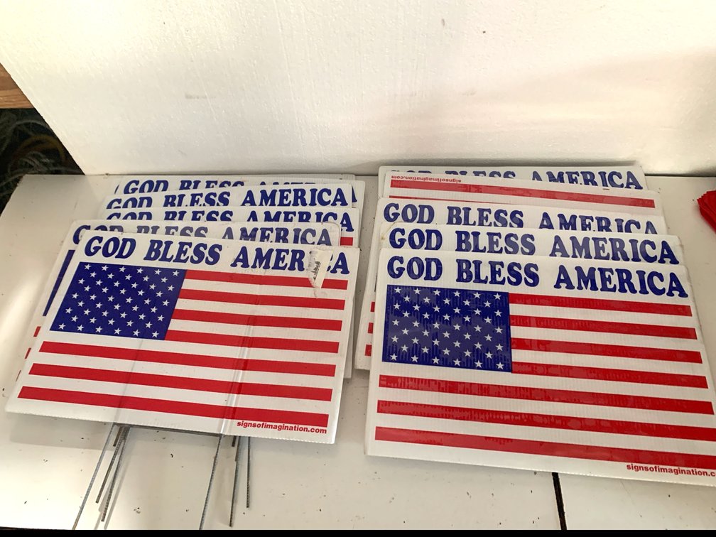 God Bless America Corrugated Yard Signs