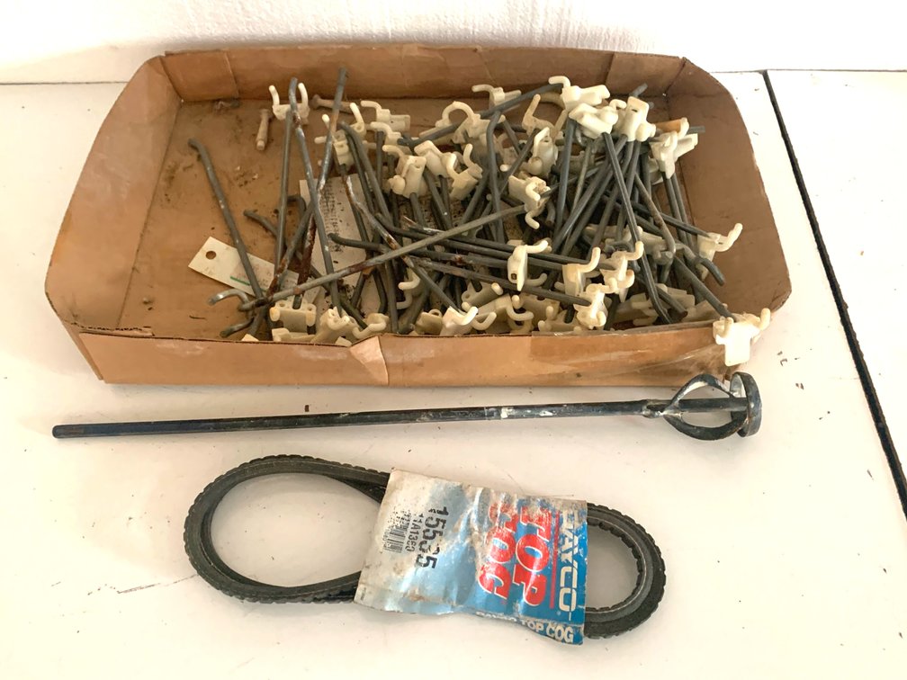 Pegboard Hooks, Drill Mixer Paddle, and V-Belt