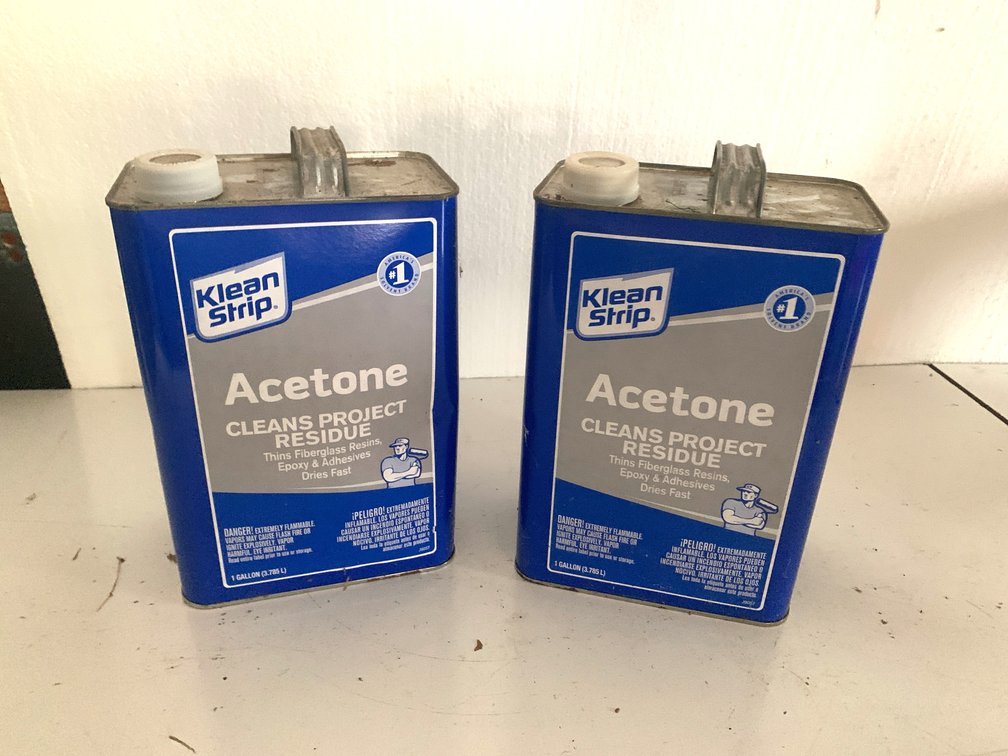 Two Klean Strip 1-Gallon Acetone Metal Cans