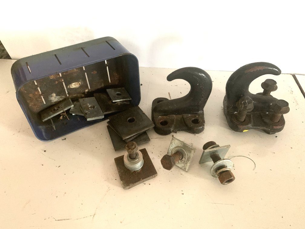 Pair of Heavy-Duty Tow Hooks with Mounting Hardware and Bin