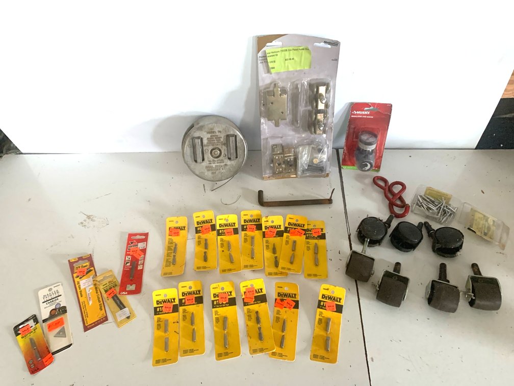 Hardware, DeWalt Driver Bits, Casters, Pocket Door Kit, and More