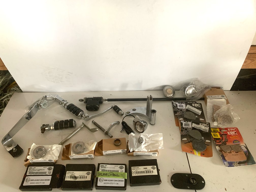 Motorcycle Brake Pads, Wheel Bearings, and Foot Controls