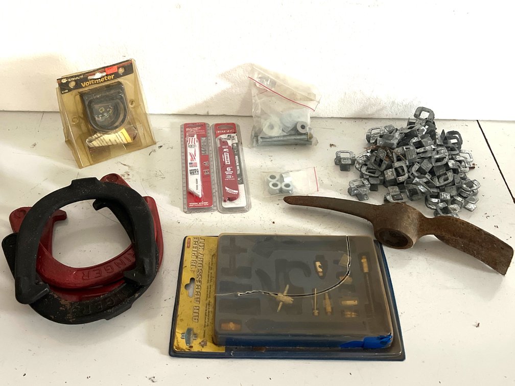 Voltmeter, Air Accessory Kit, Saw Blades, Hardware, and More