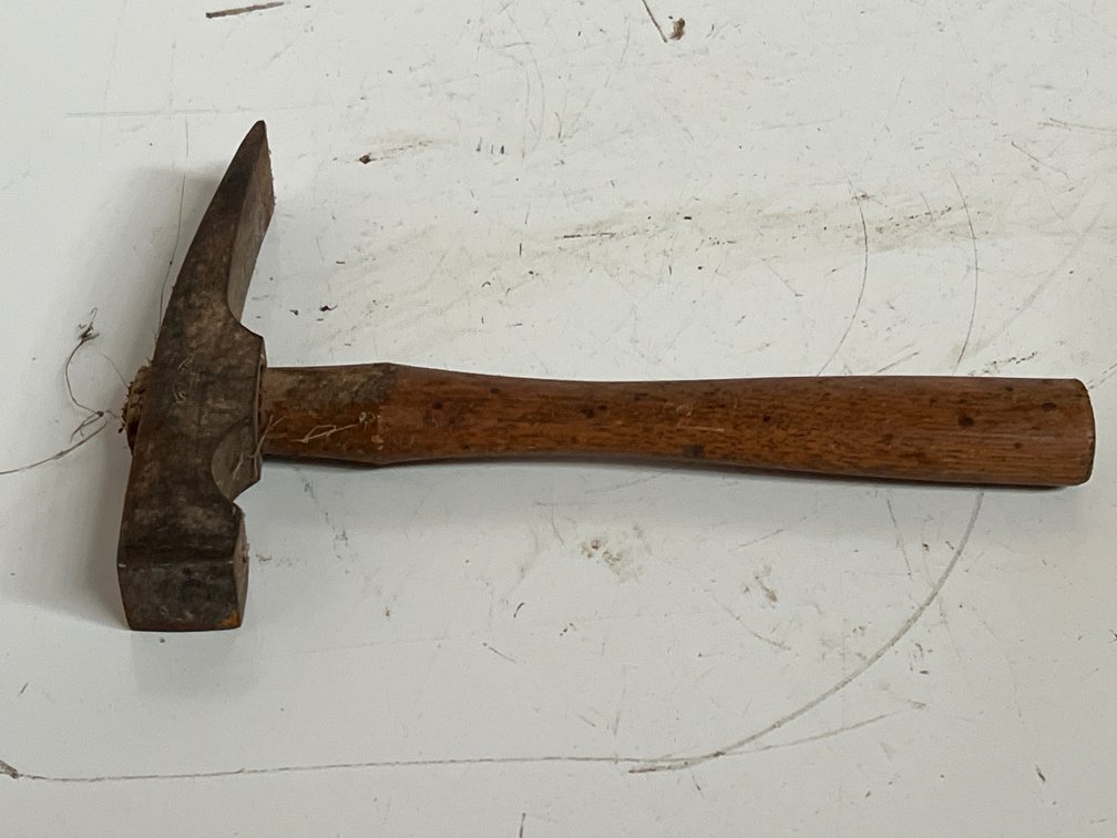 Hammer with Curved Chisel Blade and Wooden Handle