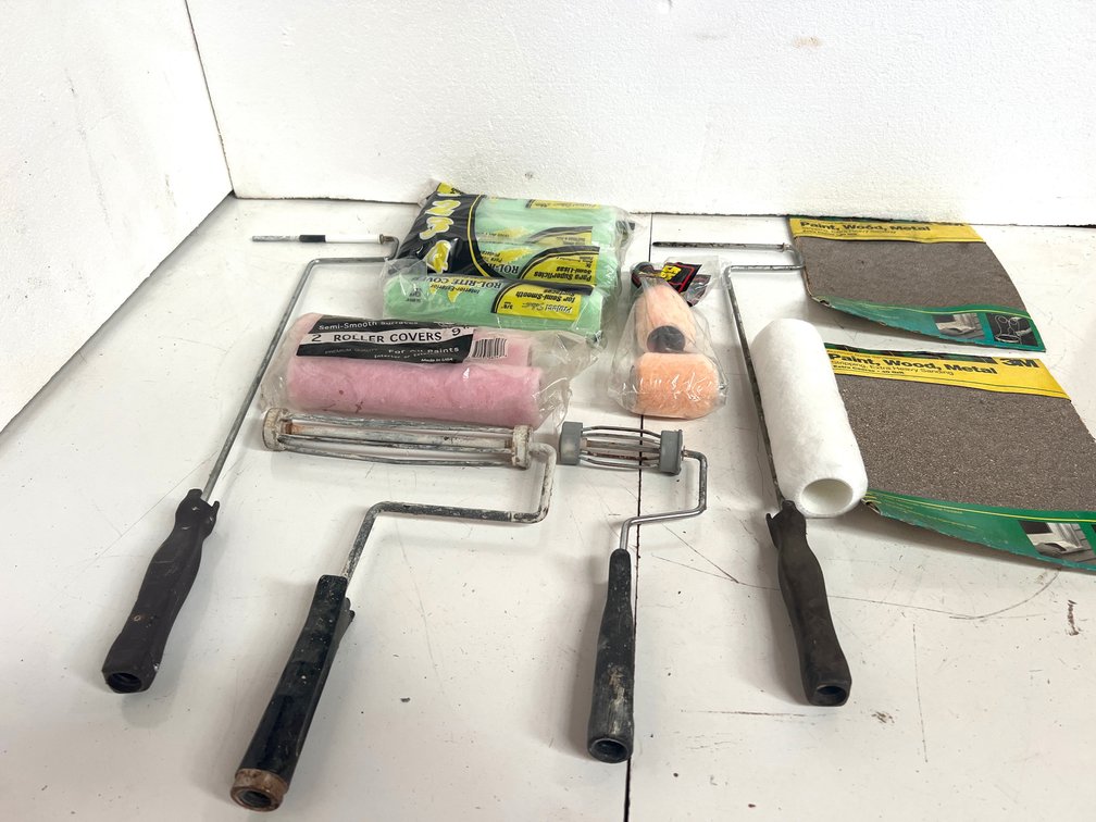 Paint Roller Frames, Roller Covers, and Sandpaper