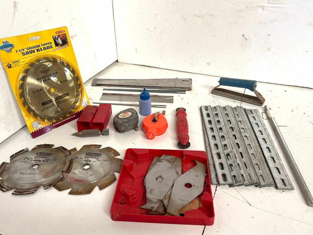 Dado Blade Set, Circular Saw Blades, Chalk Reel, and More