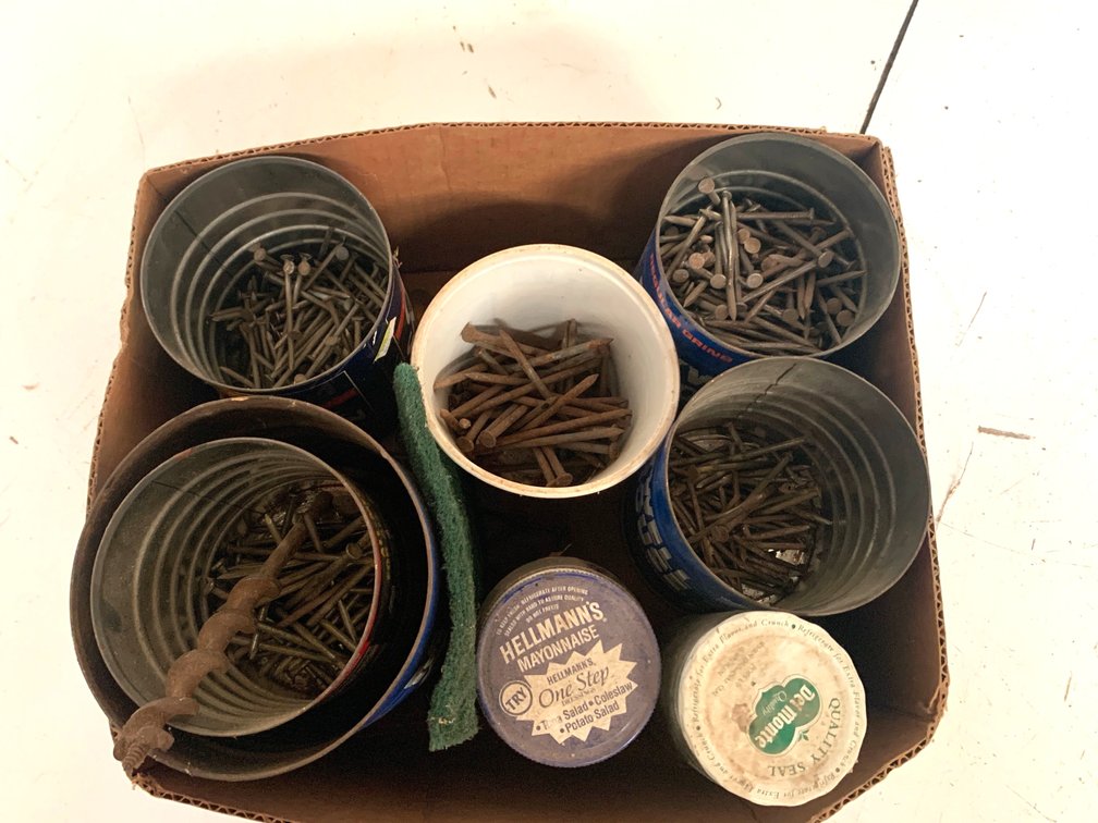 Workshop Hardware and Fasteners in Repurposed Containers