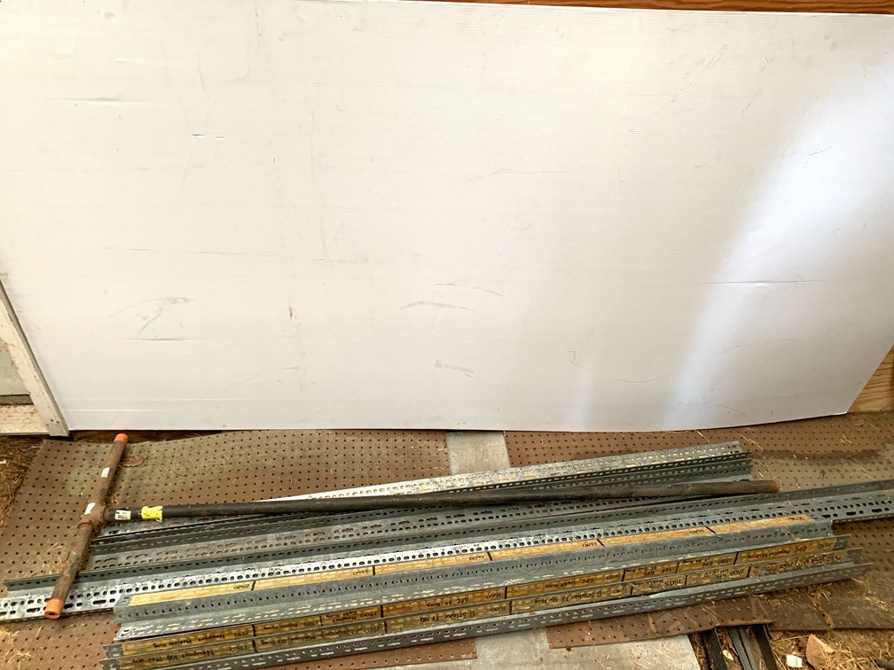 Slotted Steel Angle Rails, T-Handle Valve Key, and Pipe