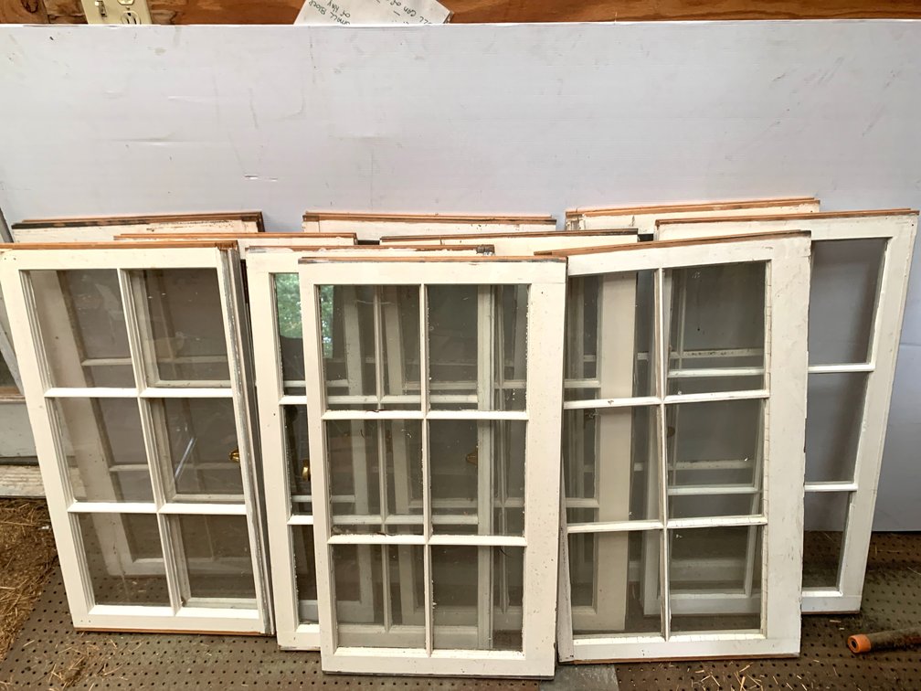 White Painted Wooden Six-Lite Window Sashes