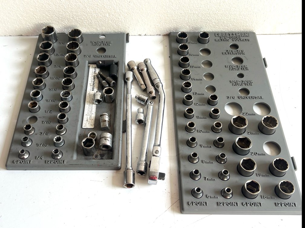 3/8-Inch Drive Sockets, Drive Tools, and Organizer Trays
