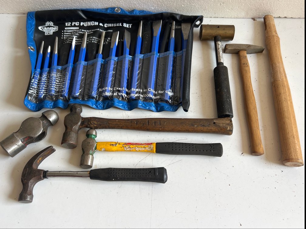 Punch and Chisel Set, Brass Mallet, Hammers, and More