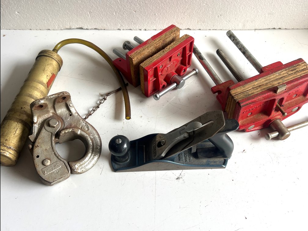 Hand Plane, Woodworking Vises, Pintle Hitch, and Fluid Pump
