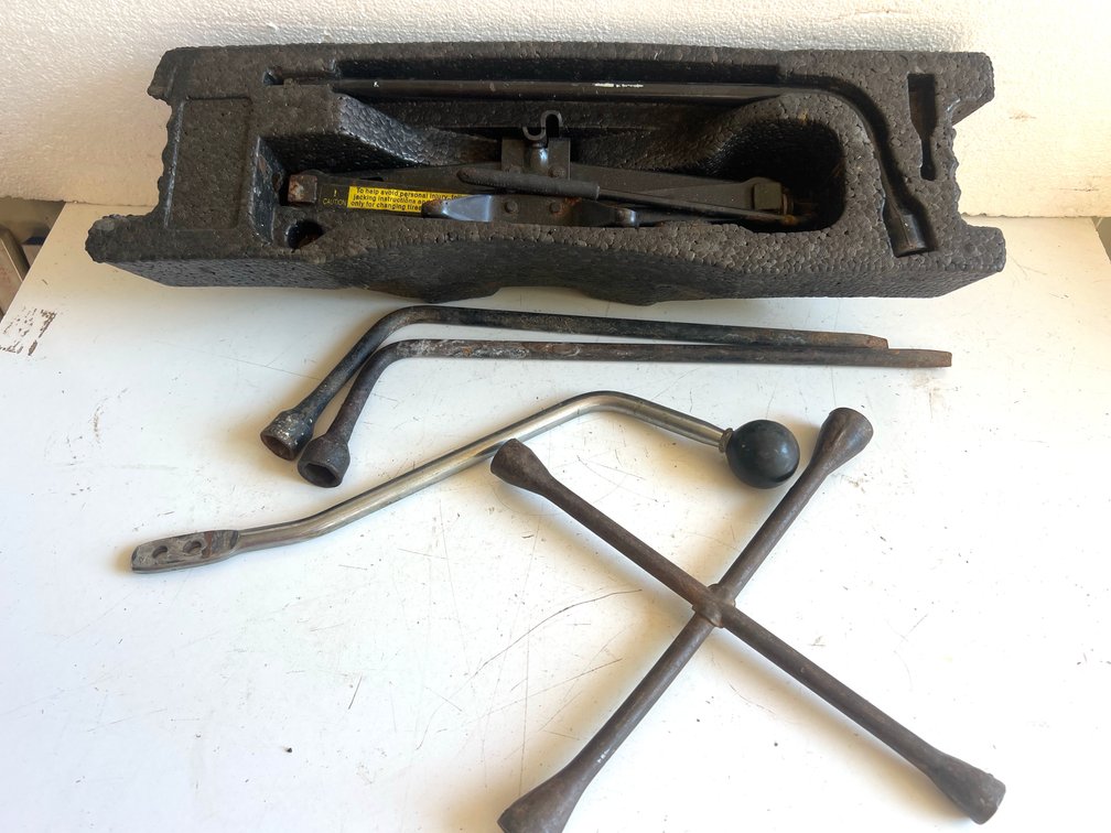 Automotive Scissor Jack, Lug Wrenches, and Lever