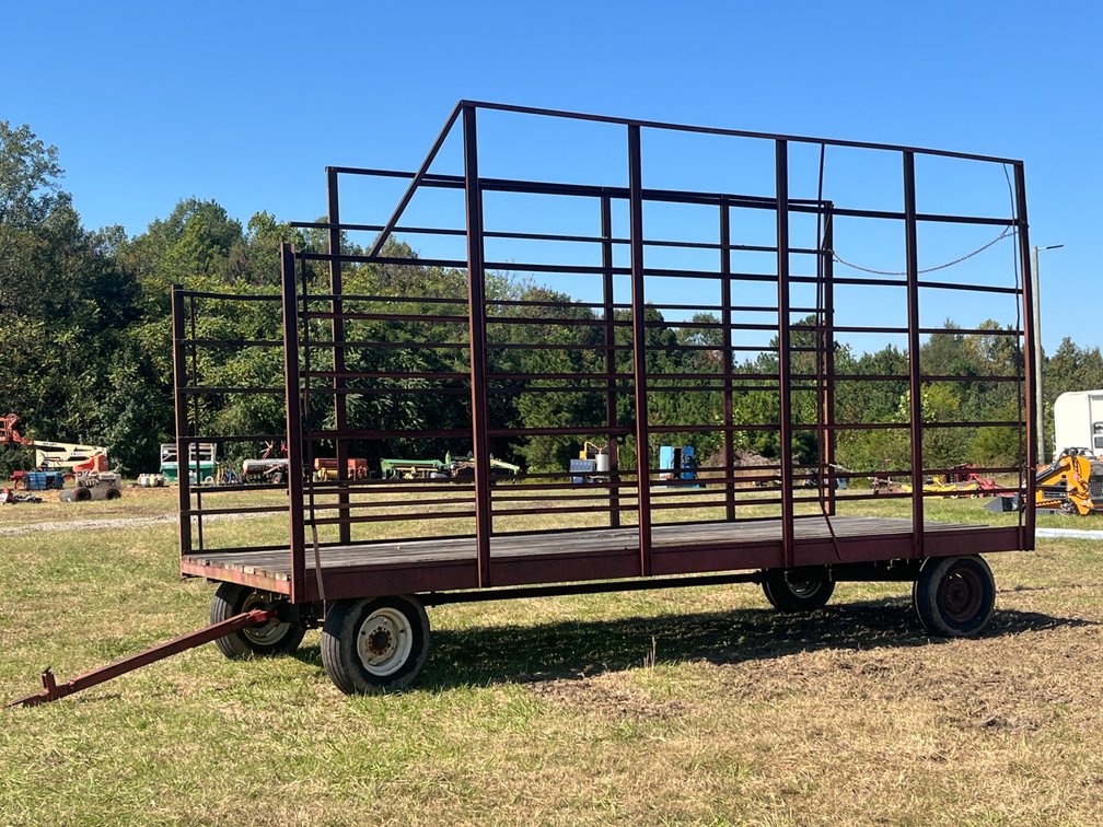 Hay Bale Wagon with Wood Plank Deck