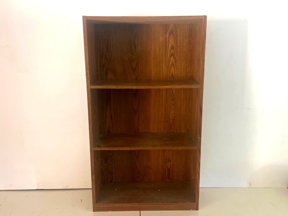 Three-Shelf Woodgrain Finish Bookcase