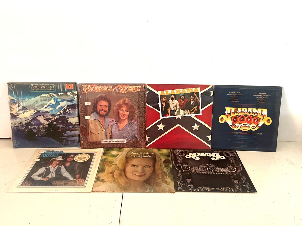 Alabama, John Denver, and Lynn Anderson Vinyl Record Albums