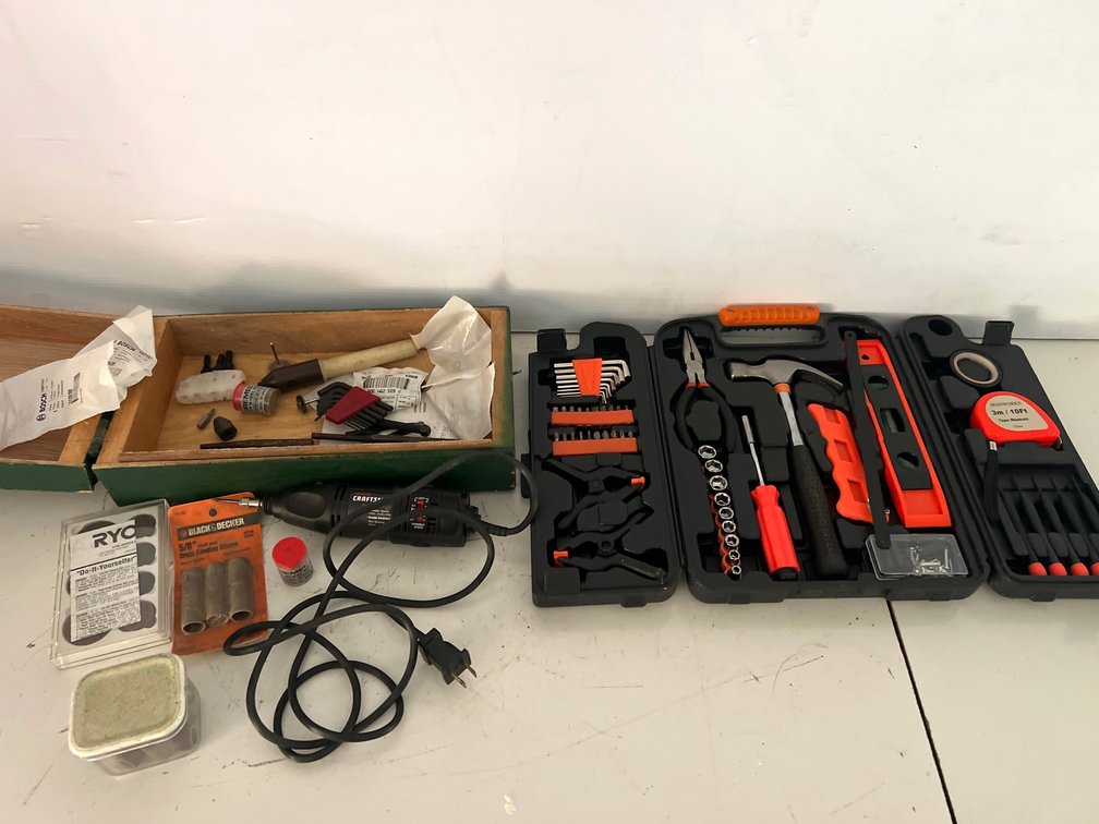 Hand Tool Kit, Variable Speed Rotary Tool, and Accessories